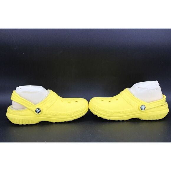 CROCS LINED CLOGS SLIP ON SHOES Size Men's 5 Women's 7 Yellow - Picture 7 of 11